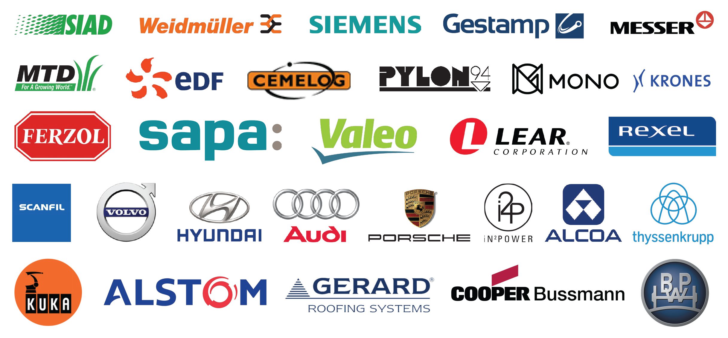 P-MAX beszállítói referenciák: Audi, Porsche, Hyundai, Volvo, Siemens, Valeo, Lear, thyssenkrupp, Alstom, KUKA és mások